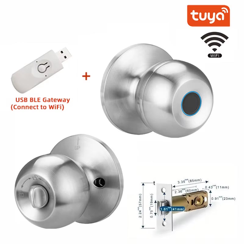 with Tuya Biometric Fingerprint Smart Door Lock Electronic Lock Keyless Security Door Entry Home House Apartment