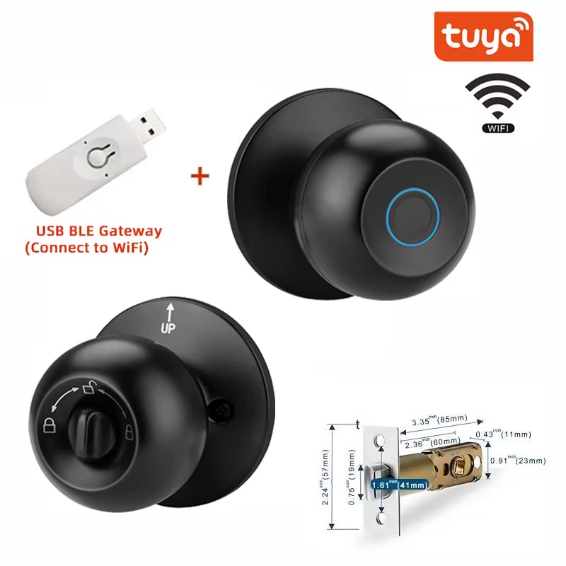 with Tuya Biometric Fingerprint Smart Door Lock Electronic Lock Keyless Security Door Entry Home House Apartment